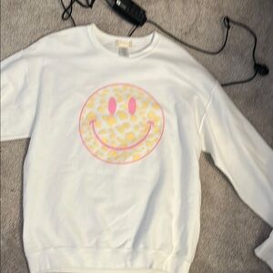 White Smiley Face Sweatshirt